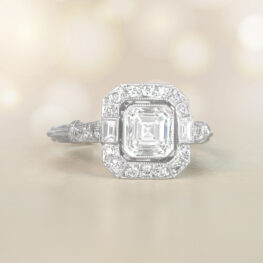 0.89 carat Asscher Cut Diamond Engagement Ring Cannock Ring 14822